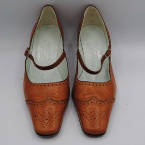 Vintage Paul Stuart for Emma Hope Tan Leather Heels w/ Saddle Detail sz. 39